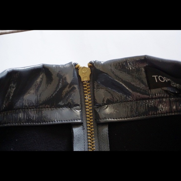 Faux leather grey colour mini skirt - Picture 5 of 5